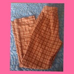💐4/$10-SHEIN Plaid Pants in Brown and Cream